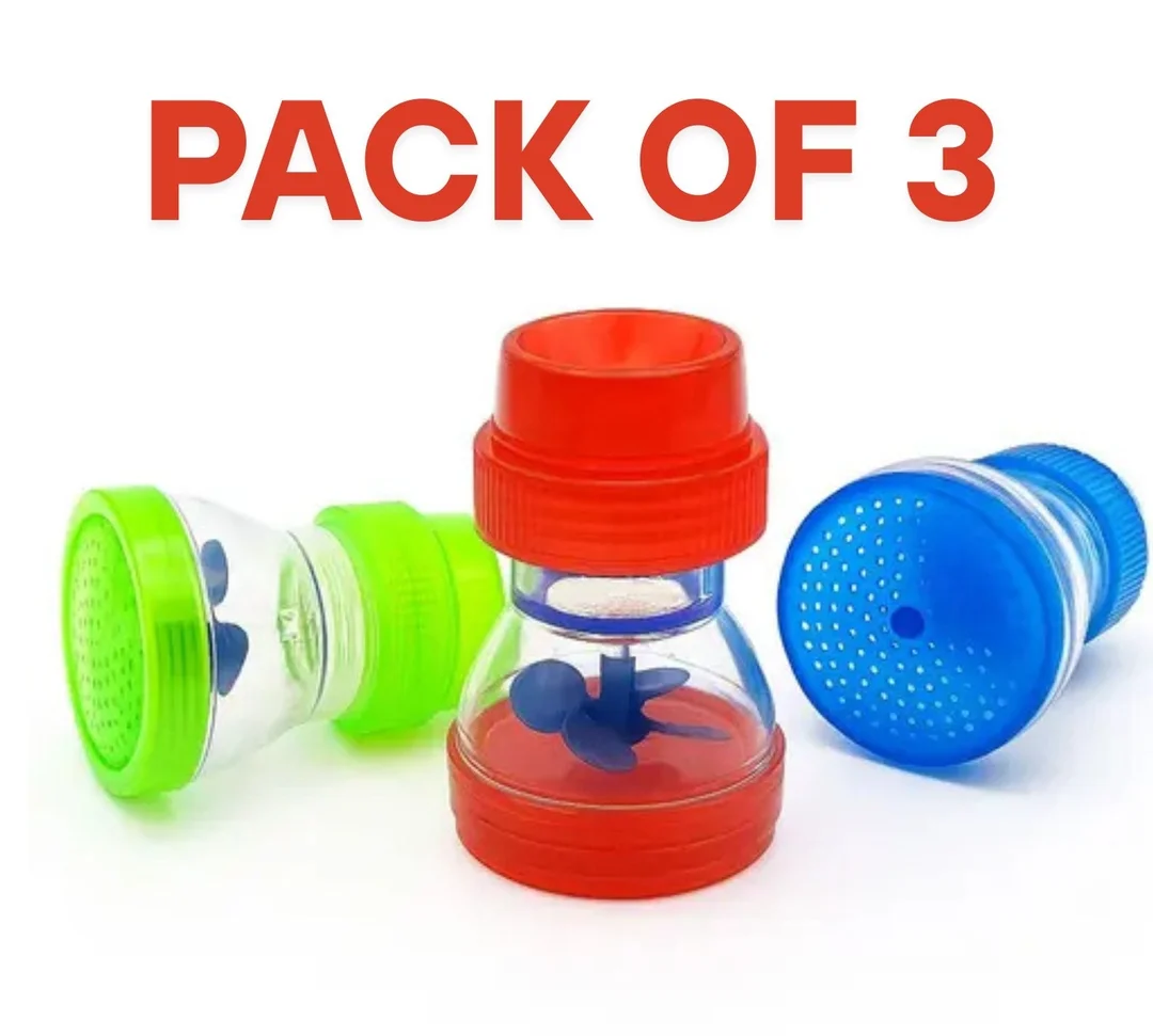 Set of 3 Multicolor Plastic Tap Shower Heads | Water-Saving Faucet Attachment with Filter | Sprinkler Type for Kitchen & Bathroom Use in India image 2