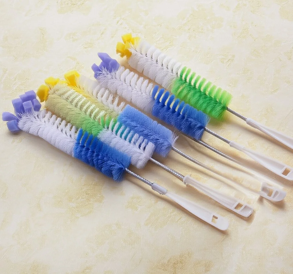 Pack of 2 Long Handle Bottle Cleaning Brush 40 cm for Water Bottles Baby Bottles Gym Bottles Water Cans Jars Kitchen Bottle Cleaner with Durable Nylon Bristles and Non‑Slip Handles image 3