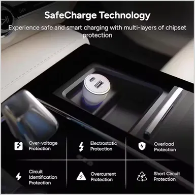Dual USB Car Charger Compatible with All Mobiles and Tablets (Multicolor) input 12-24V output 5.0V thumbnail 3