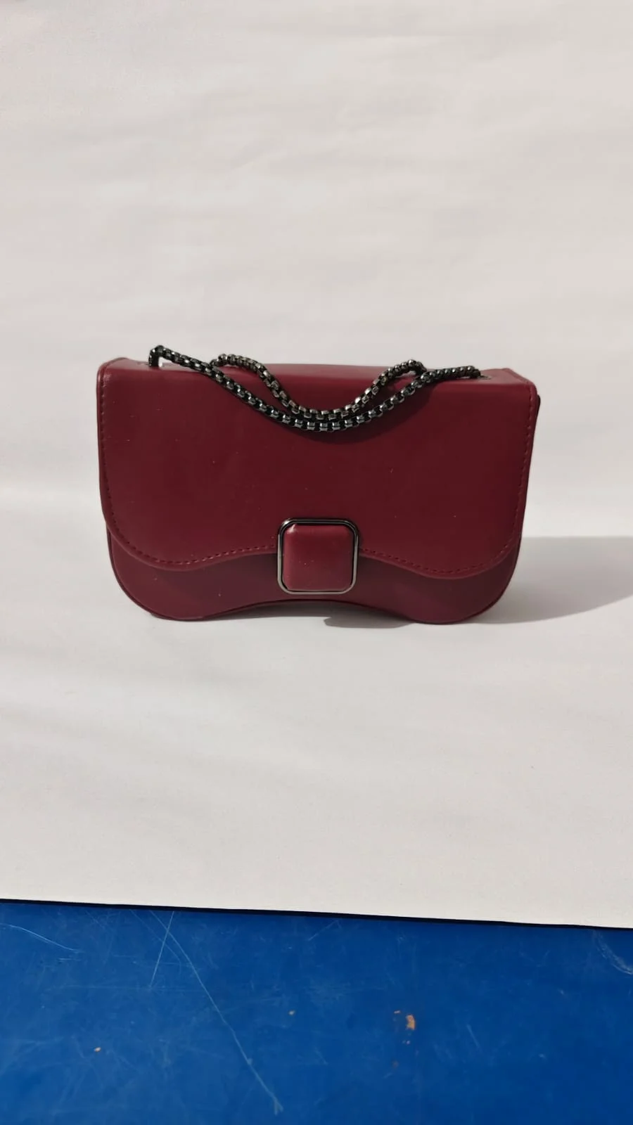 Women’s PU Leather Small Shoulder Bag with Chain Strap | Lightweight Stylish Mini Handbag & Purse for Ladies & Girls – Red image 1