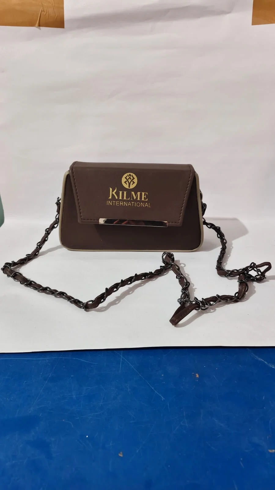 Kilme International Stylish Brown Sling Bag for Women and Girls | Designer Chain Strap Handbag | Compact Casual Shoulder Bag for Daily Use image 1