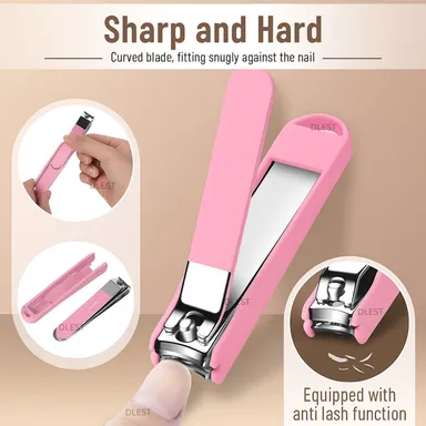 VibeZone Manicure Pedicure Kit Black Stainless Steel Nail Clipper Set with Finger Plier| Nail Art Tools | Compact Grooming Kit for Fingernails |Toenails  thumbnail 2