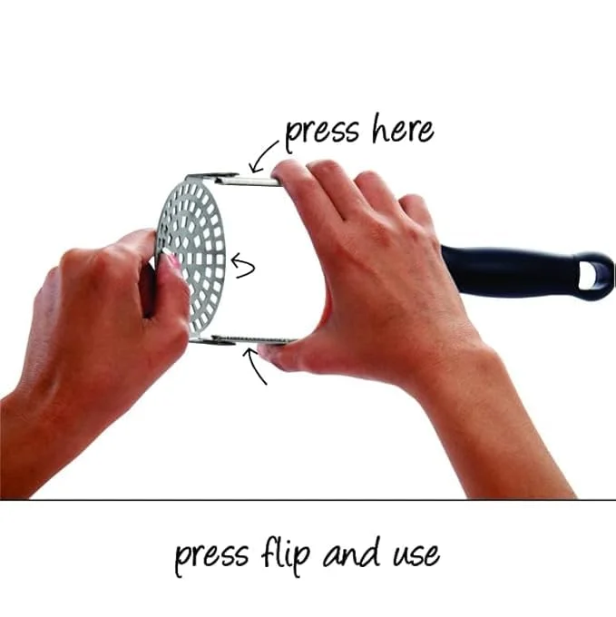 VibeZone Folding Potato Masher 11 Inch Stainless Steel Non-Stick Non-Slip Heavy Duty Kitchen Smasher with Small Holes for Avocado|Beans & Food image 2