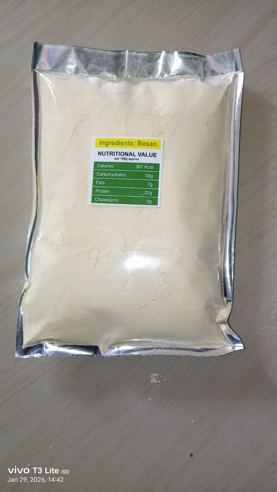 Pure Besan Gram Flour 100% Shuddh Fresh Indian Chickpea Flour for Cooking Baking Farsan Snacks Homemade Traditional Recipes Healthy Gluten-Free Protein-Rich image 2