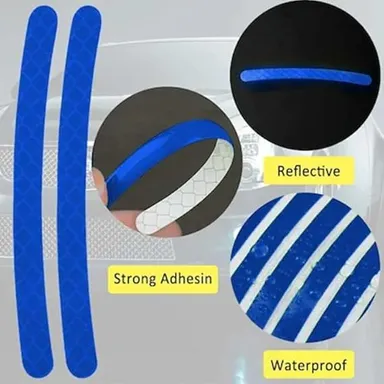 3D Reflective Wheel Tire Rim Stripes Stickers Decals 20 Pcs Blue Universal Car Motorcycle Bicycle Night Safety Decoration High Visibility Anti‑Scratch Reflective Tape Automotive Accessory thumbnail 2
