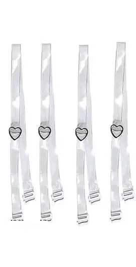 Clear Adjustable Transparent Bra Straps Replacement for Women, 2 Pairs Invisible Silicone Support, Comfortable Underwear Straps for Dress, Top, Bridal, Party Wear thumbnail 0