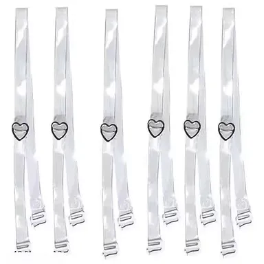Women’s Adjustable Transparent Silicone Bra Straps Pack of 3 Pairs | Clear Invisible Adjustable Bra Strap Extenders for Strapless, Sleeveless & Everyday Bras | Free Size Easy Fit Invisible Support thumbnail 0
