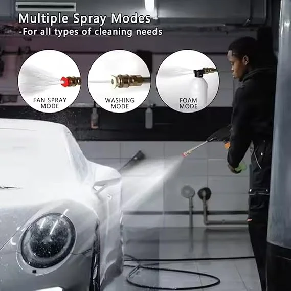 Portable 48V Wireless Pressure Washer Gun 12000mAh Cordless High Pressure Water Spray Gun with Adjustable Nozzle 5M Hose for Car Wash Bike Cleaning Outdoor Patio Home Garden Cleaning Tools image 4