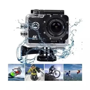 Ultra HD Sports Action Camera 170° Wide Angle Waterproof 30M| 2″ LCD Screen, Loop Recording, Time Lapse | Smartphone Control thumbnail 1