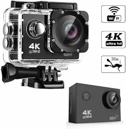 Ultra HD Sports Action Camera 170° Wide Angle Waterproof 30M| 2″ LCD Screen, Loop Recording, Time Lapse | Smartphone Control image 3