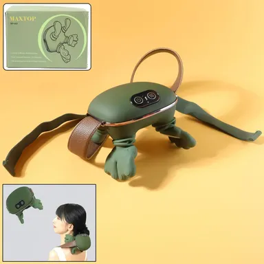 Horizonite Rechargeable Neck and Shoulder Massager with Heat |4D Bionic Kneading Deep Tissue Electric Massager Pillow for Cervical Pain Relief, Cordless| Adjustable Straps, Full Back, Leg & Body Relaxation |Green thumbnail 2