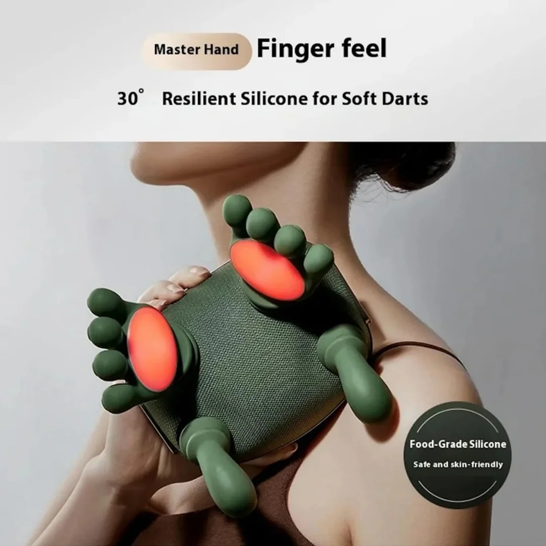 Horizonite Rechargeable Neck and Shoulder Massager with Heat |4D Bionic Kneading Deep Tissue Electric Massager Pillow for Cervical Pain Relief, Cordless| Adjustable Straps, Full Back, Leg & Body Relaxation |Green image 4
