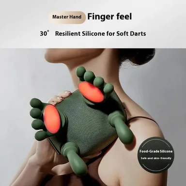 Horizonite Rechargeable Neck and Shoulder Massager with Heat |4D Bionic Kneading Deep Tissue Electric Massager Pillow for Cervical Pain Relief, Cordless| Adjustable Straps, Full Back, Leg & Body Relaxation |Green thumbnail 3