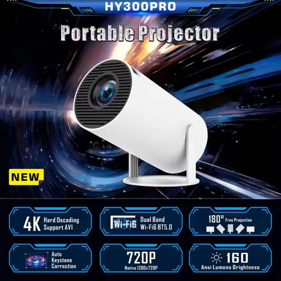 4K Mini Projector with WiFi 6 & Bluetooth | Portable Smart LCD Projector for Home Theater| Outdoor Movies, Gaming, Android 11, HDMI/USB, iOS & Android Compatible image 3
