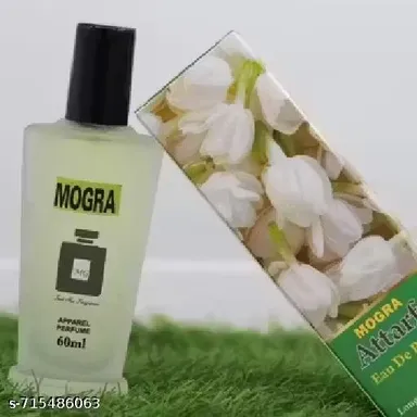 Long Lasting Mogra Perfume Apparel Spray for Men & Women 60ml – Floral Jasmine Scent Unisex Fragrance, Long‑Lasting Fabric & Body Perfume Spray India thumbnail 0