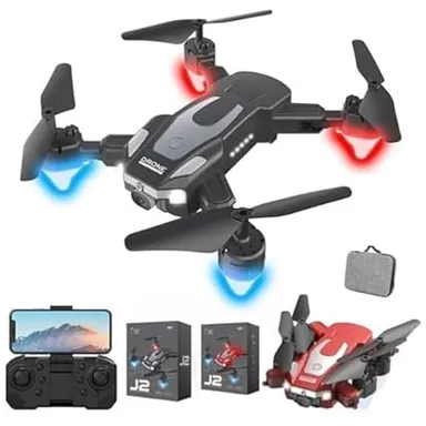 Dual Foldable RC Drone with 360° Flips & Rolls| Altitude Hold, Headless Mode, Advanced Visual Positioning| One-Key Auto Return, App & Remote Control, High-Performance Multicolour Drone thumbnail 1