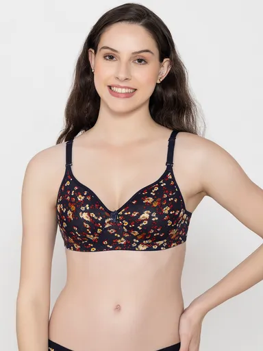 Premium Women’s Floral Print Padded Bra Soft Stretch Comfortable Everyday Innerwear with Adjustable Straps Breathable Supportive Underwear for Daily Wear | size 38 thumbnail 2