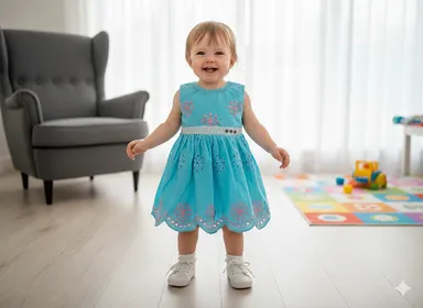 Premium Baby Girl Frock Dress | Soft Cotton / Muslin Baby Frocks for Newborn to Toddler | Cute Summer Party Casual Dresses for Baby Girls thumbnail 0