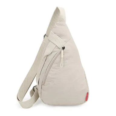 Sling Bag Crossbody Shoulder Bag for Men and Women, Single Strap Chest Backpack, Lightweight Durable Beige Casual Daypack thumbnail 0