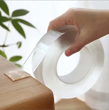 right traders 3 Meter Multipurpose Double Sided Tape Heavy Duty - Adhesive Silicone TapHeat Resistant Multi-Functional Removable WashableReusable Anti-Slip Gel Nano Grip Tape  thumbnail 0