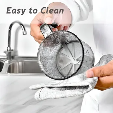 Hand Press Flour Sifter Cup with Handle, Fine Mesh Sieve| Transparent Plastic Body with Measurement Markings for Baking|Cooking and Kitchen Use thumbnail 4