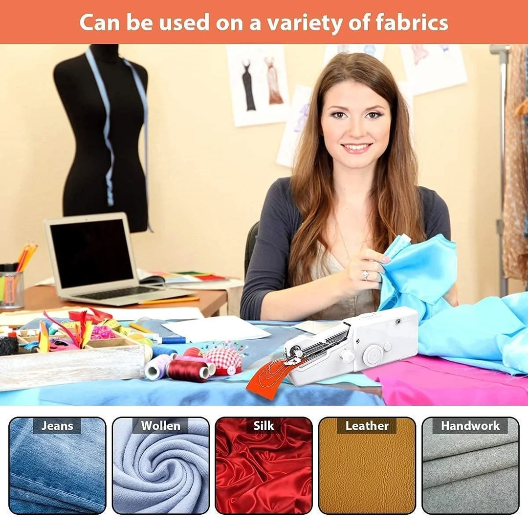 Right Traders Handy Stitch Mini Handheld Electric Sewing Machine For Home-Stapler Style| Multicolour | Perfect for Home Tailoring Emergency Stitching and On-the-Go Repairs image 2