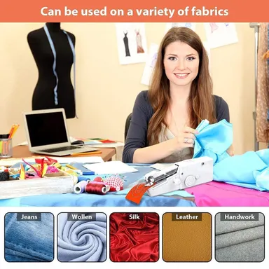  Right Traders Handy Stitch Mini Handheld Electric Sewing Machine For Home-Stapler Style| Multicolour | Perfect for Home Tailoring Emergency Stitching and On-the-Go Repairs thumbnail 1