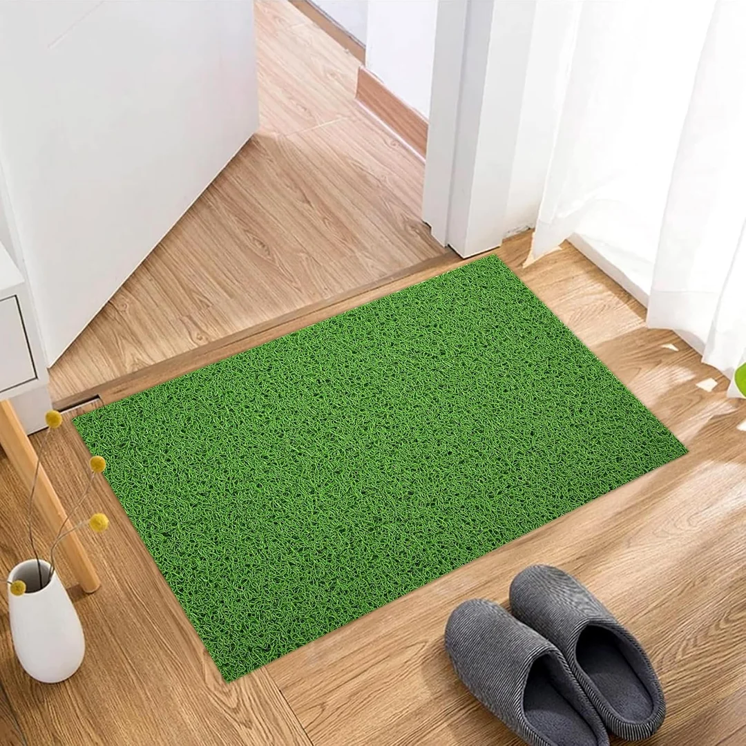Artificial Green Grass Floor Mat (16x24 Inch) | Grass Mat for Home Entrance | Rubber Anti-Skid Foot Mat for Bathroom, Office Door image 1