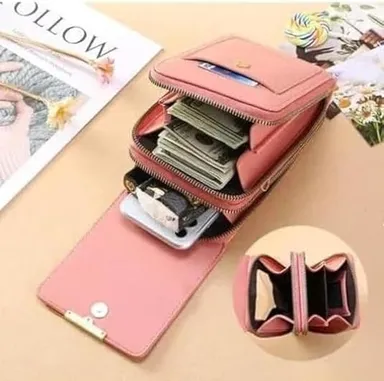 Women’s PU Leather Cell Phone Crossbody Sling Bag with Clear Touch Screen Window| Adjustable Strap, Card Slots & Multiple Pockets |Small Shoulder Bag, Multicolor thumbnail 5