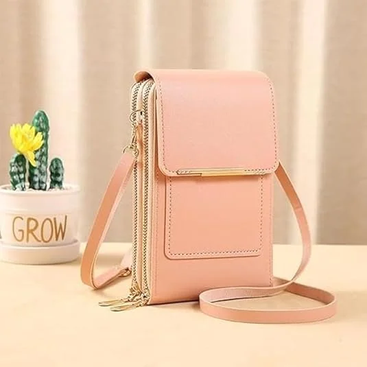 Women’s PU Leather Cell Phone Crossbody Sling Bag with Clear Touch Screen Window| Adjustable Strap, Card Slots & Multiple Pockets |Small Shoulder Bag, Multicolor image 7