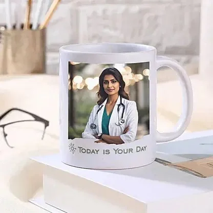 Custom Printed Ceramic Coffee Mug 350 ml Add Your Photo Name Logo Personalised Photo Mug Gift for Birthday Anniversary Christmas Valentine Mother’s Day Office India – Premium Durable Ceramic Print image 1