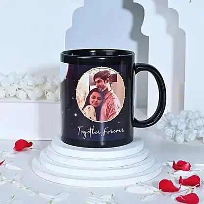 Personal Photo Customised Ceramic Coffee Mug 350 ml | Personalized Photo Printed Birthday Anniversary Gift Mug | Microwave & Dishwasher Safe Unique Gift image 1