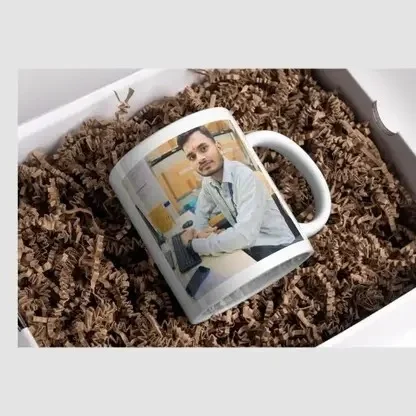 Personalised Custom Photo Ceramic Coffee Mug 350 ml | Custom Printed Photo & Name Gift Cup for Coffee Tea Birthday Anniversary Office Gift India image 1