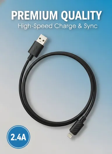 Hoco USB to iPhone Lightning Charging & Data Sync Cable | Durable Braided 1m/1.2m/2m Fast Charge 2.4A & PD 20W Compatible with iPhone 5 6 7 8 X XR XS 11 12 13 14 15 Series thumbnail 2