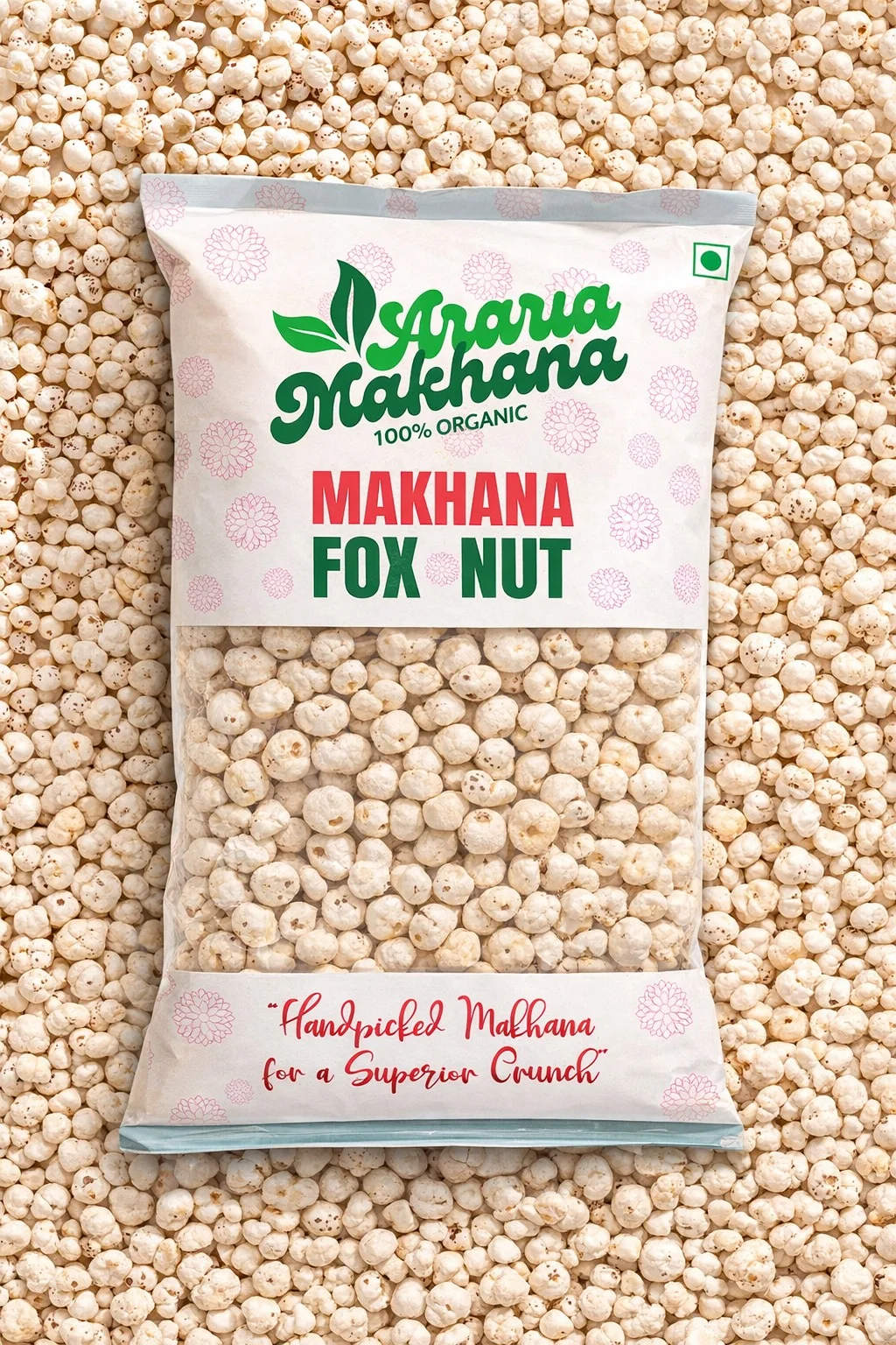 Araria Makhana Diet Friendly Fox Nuts | Low Fat Healthy Snack image 1