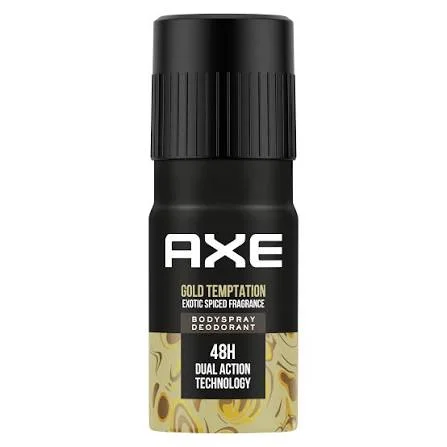 AXE Gold Temptation Deodorant Body Spray for Men 150ml | Long Lasting Chocolate Fragrance, 0% Gas Formula, Daily Freshness for Office, Gym and Casual Wear image 1