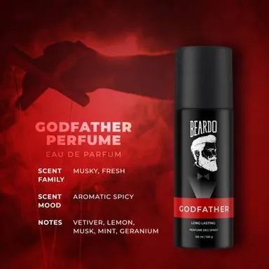Beardo Legacy & Godfather Perfume Deo Body Spray Combo For Men 150ml Strong Long Lasting Masculine Fragrance Deodorant India thumbnail 1