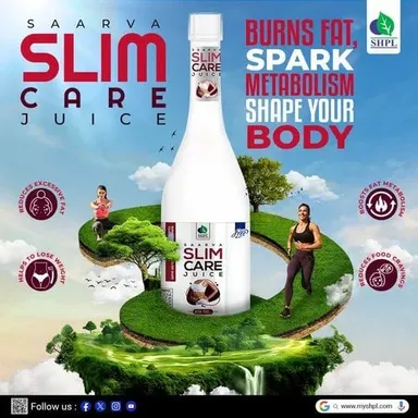 Saarva Slim Care Juice 1 Litre | Ayurvedic Herbal Weight Management Juice for Fat Burning Metabolism Boost Body Detox Healthy Lifestyle thumbnail 1