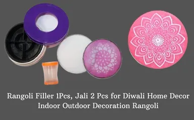 Right Traders Ultimate Magic Rangoli Making Kit – Complete DIY Set with Magic Tool| 4-Inch Printed & Plain Jali Stencils Fine Filter Easy-to-Use Rangoli Art Set for Diwali fesivals Home DécorIndoor | Outdoor Fun thumbnail 1