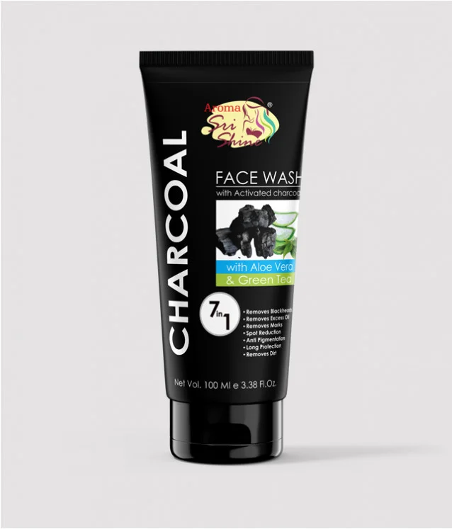 Aroma Charcoal Face Wash 100g | Deep Cleansing Activated Charcoal Face Cleanser for Oil Control Blackhead Removal Tan Removal for All Skin Types image 2