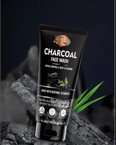 Aroma Charcoal Face Wash 100g | Deep Cleansing Activated Charcoal Face Cleanser for Oil Control Blackhead Removal Tan Removal for All Skin Types thumbnail 0