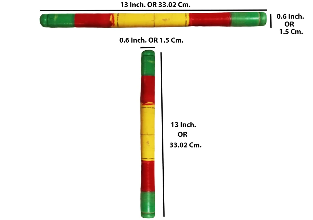 Red Yellow Green Multicolour Wooden Dandiya Sticks for Navratri Garba Folk Dance Celebration Traditional Festival Raas Sticks Pair | Vibrant Colourful Wooden Dance Sticks image 3