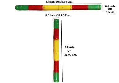 Red Yellow Green Multicolour Wooden Dandiya Sticks for Navratri Garba Folk Dance Celebration Traditional Festival Raas Sticks Pair | Vibrant Colourful Wooden Dance Sticks  thumbnail 2