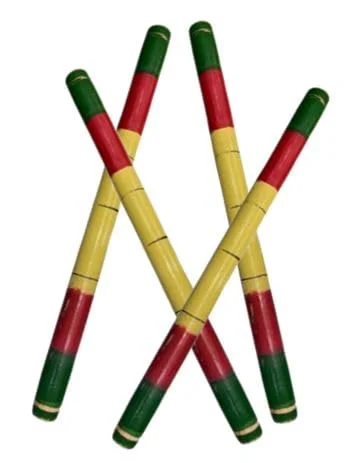 Red Yellow Green Multicolour Wooden Dandiya Sticks for Navratri Garba Folk Dance Celebration Traditional Festival Raas Sticks Pair | Vibrant Colourful Wooden Dance Sticks image 5