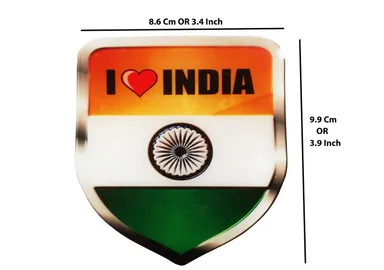 I Love India Bike and Car Sticker Tricolor Vinyl Decal Waterproof Patriotic Vehicle Decoration India thumbnail 1