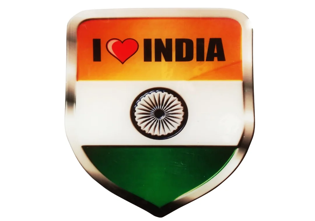 I Love India Bike and Car Sticker Tricolor Vinyl Decal Waterproof Patriotic Vehicle Decoration India image 1