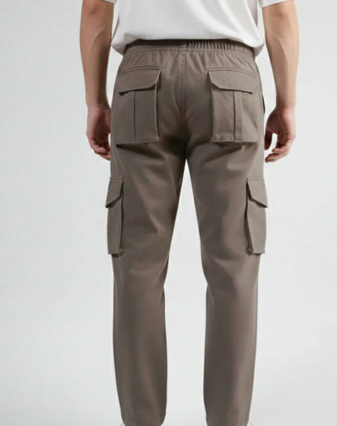 Mens Brown Cargo Pants Loose Fit Utility Trousers Multi Pocket Casual Workwear Relaxed Fit – Durable Cotton Blend Tactical Style Brown Cargos for Men India image 2