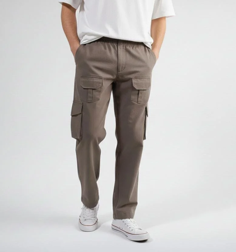 Mens Brown Cargo Pants Loose Fit Utility Trousers Multi Pocket Casual Workwear Relaxed Fit – Durable Cotton Blend Tactical Style Brown Cargos for Men India image 3