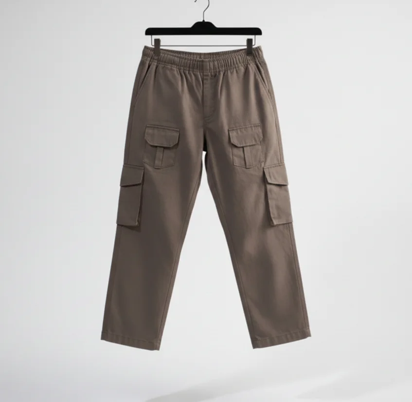 Mens Brown Cargo Pants Loose Fit Utility Trousers Multi Pocket Casual Workwear Relaxed Fit – Durable Cotton Blend Tactical Style Brown Cargos for Men India image 4