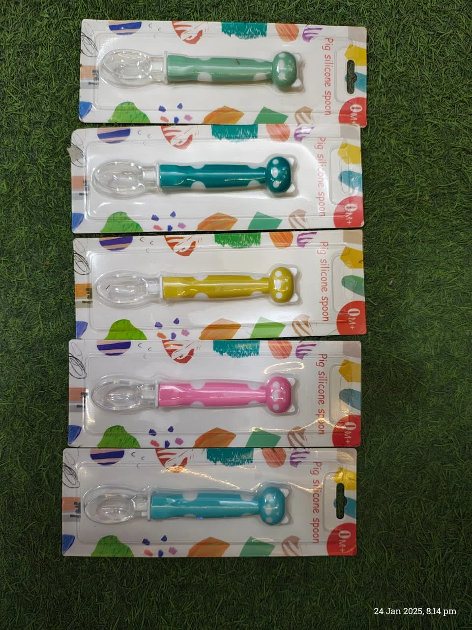 SILICONE BABY FEEDING SPOONS SET for 6‑12 Months | Soft Safety Training Spoons for Babies Self Feeding | BPA Free Infant Toddler Spoon Set Cat Blue | Baby Feeding Utensils image 1